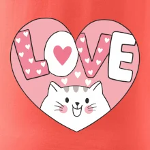 Mačka love - ružové srdce