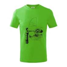 Kreslený rybár s podberákom