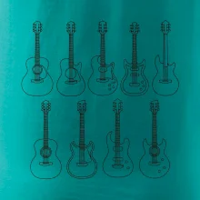 Typy gitár čiernej kresby