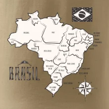 Brazília mapa s názvami regiónov