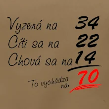 Vyzerá, cíti sa, chová sa - 70 rokov