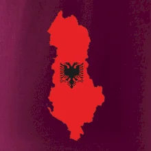 Albánsko mapa a znak