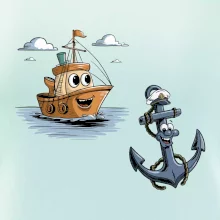 Parové tričko - Loď a kotva