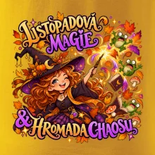 Listopadová čarodějka kouzlí podzimní žáby