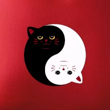 Mačky jin jang farebné