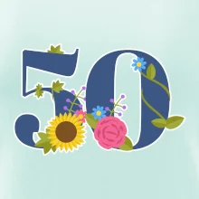 Kvetinové číslo kreslené - 50 Kvetinové číslo kreslené - 50