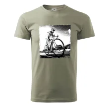 Cyklista čiernobiela cesta