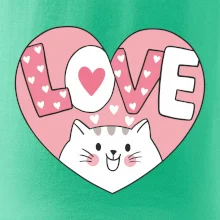 Mačka love - ružové srdce
