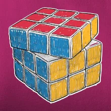 Rubikova kocka kreslená