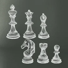 Šachové figúrky kreslené