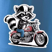 Mýval na motorke kreslený