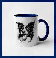 Čiernobiela karikatúra Border kólia