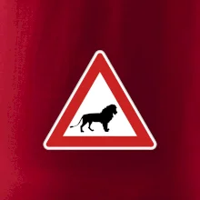 Dopravná značka - Pozor lev Dopravná značka - Pozor lev