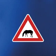Dopravná značka - Pozor pasúci sa kôň