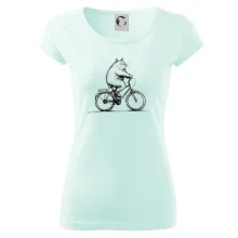 Tučná mačka na bicykli