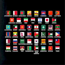 Vlajky štátov - Ázia