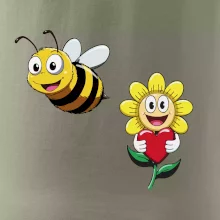 Parové tričko - Včela a kvetina