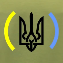 Ukrajina trojzubec s farbami