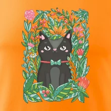 Mačka s kvetmi maľované