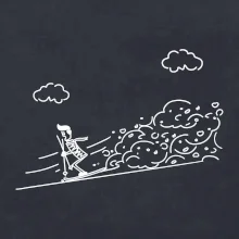 Kreslený lyžiar na horách