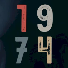 Vintage číslica 1974 Vintage číslica 1974