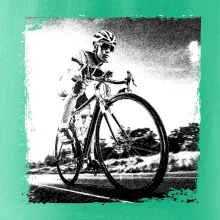 Cyklista čiernobiela cesta Cyklista čiernobiela cesta