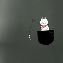 Mačka s rybou vo vrecku