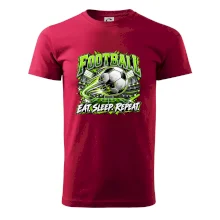 Futbalová lopta a štadión eat sleep repeat