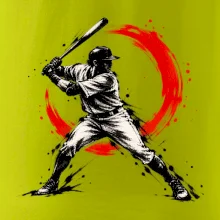 Baseballový pálkař japonská tušová malba