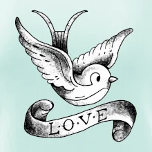 Love holubica - kreslená