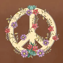 Peace symbol pieskový
