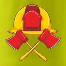 Hasičská helma a sekera