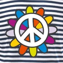 Peace symbol s kreslenou kvetinou