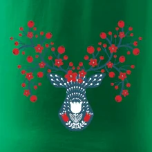 Folklór - jeleň s červenými plodmi