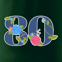 Kvetinové číslo kreslené - 80