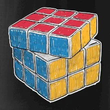 Rubikova kocka kreslená