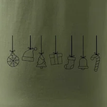 Rodinné vianočné tričká - Vianočné ozdoby na povrázku