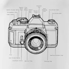 Nákres starý fotoaparát