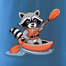 Mýval v kajaku kreslený