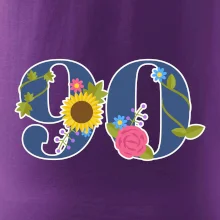 Kvetinové číslo kreslené - 90