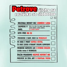Tričko na rozlúčku s úlohami vpredu