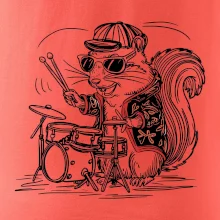 Squirrel playing drums