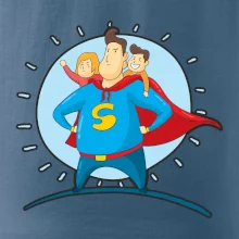 Táta superman - dievča a chlapec Táta superman - dievča a chlapec