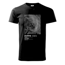 Zvičina - vrstevnice v obdĺžniku