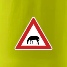 Dopravná značka - Pozor pasúci sa kôň