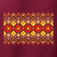 Ukrajinský vzor - Červené kvety