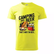 Černý nápis nápis Camping and beer