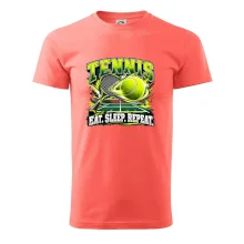 Tenisová raketa a míček eat sleep repeat