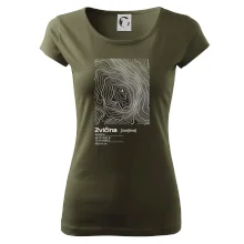 Zvičina - vrstevnice v obdĺžniku