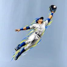 Baseballový polař chytá míček ve výskoku